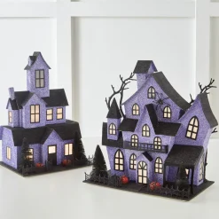 Raz Imports Raz 12.75" Lighted Battery Operated Purple Haunted House Halloween Decoration 4519109 Hot