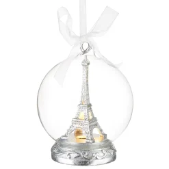 Raz Imports Raz 5" Lighted Eiffel Tower Globe Glass Christmas Ornament 4220019 Outlet