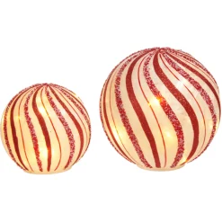 Raz Imports Raz 8" Lighted Peppermint Orbs Glass Christmas Decoration 4533013 Discount