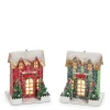 Raz Imports Raz 4" Lighted Striped Paper House Christmas Ornament Set of 2 4512531 Best