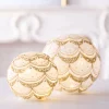 Raz Imports Raz 8" Lighted White and Gold Pearls Glass Orbs Christmas Decoration 4533309 Clearance