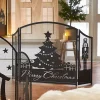 Raz Imports Raz 48" Merry Christmas Fireplace Screen Christmas Decoration 4317034 New
