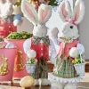 Raz Imports Raz 17" Mr. and Mrs. Plaid Bunny Figures Easter Decoration Set of 2 Clearance