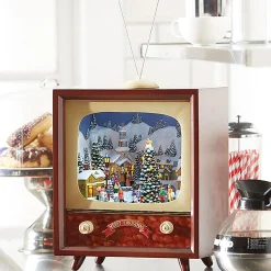 Raz Imports Raz 22" Musical Animated Retro Television TV Christmas Figure 3816449