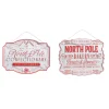 Raz Imports Raz 12" North Pole Confectionary and Bakery Ornament Sign Set 4359031 Sale