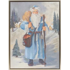 Raz Imports Raz 23.5" Old World Santa Textured Framed Wall Art Christmas Decoration 4357354 Outlet
