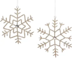 Raz Imports Raz 7" or 8.5" Beaded Silver Snowflake Christmas Ornament