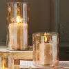 Raz Imports Raz 5" or 8" Etched Gold Star Glass Christmas Candle Holder or Container New