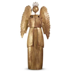 Raz Imports Raz 4' or 4.5' Large Antiqued Gold Metal Christmas Angel Standing Figure Sale