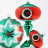 Raz Imports Raz 9.5" or 12" Large Red and Green Reflector Finial Christmas Ornament Online