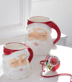Raz Imports Raz 6" or 8" Large Red Santa Mug Christmas Container Sale