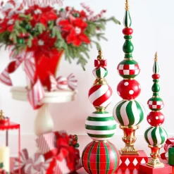 Raz Imports Raz 36" or 52" Large Traditional Red and Green Finial Christmas Decoration New