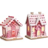 Raz Imports Raz 8.5" or 11.5" Lighted Pink Gingerbread House Best