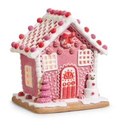 Raz Imports Raz 8.5" or 11.5" Lighted Pink Gingerbread House Best
