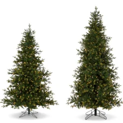 Raz Imports Raz 7.5' or 9' O Tannenbaum Aspen Fir Real Feel Christmas Tree with Brilliant LED Lights Hot