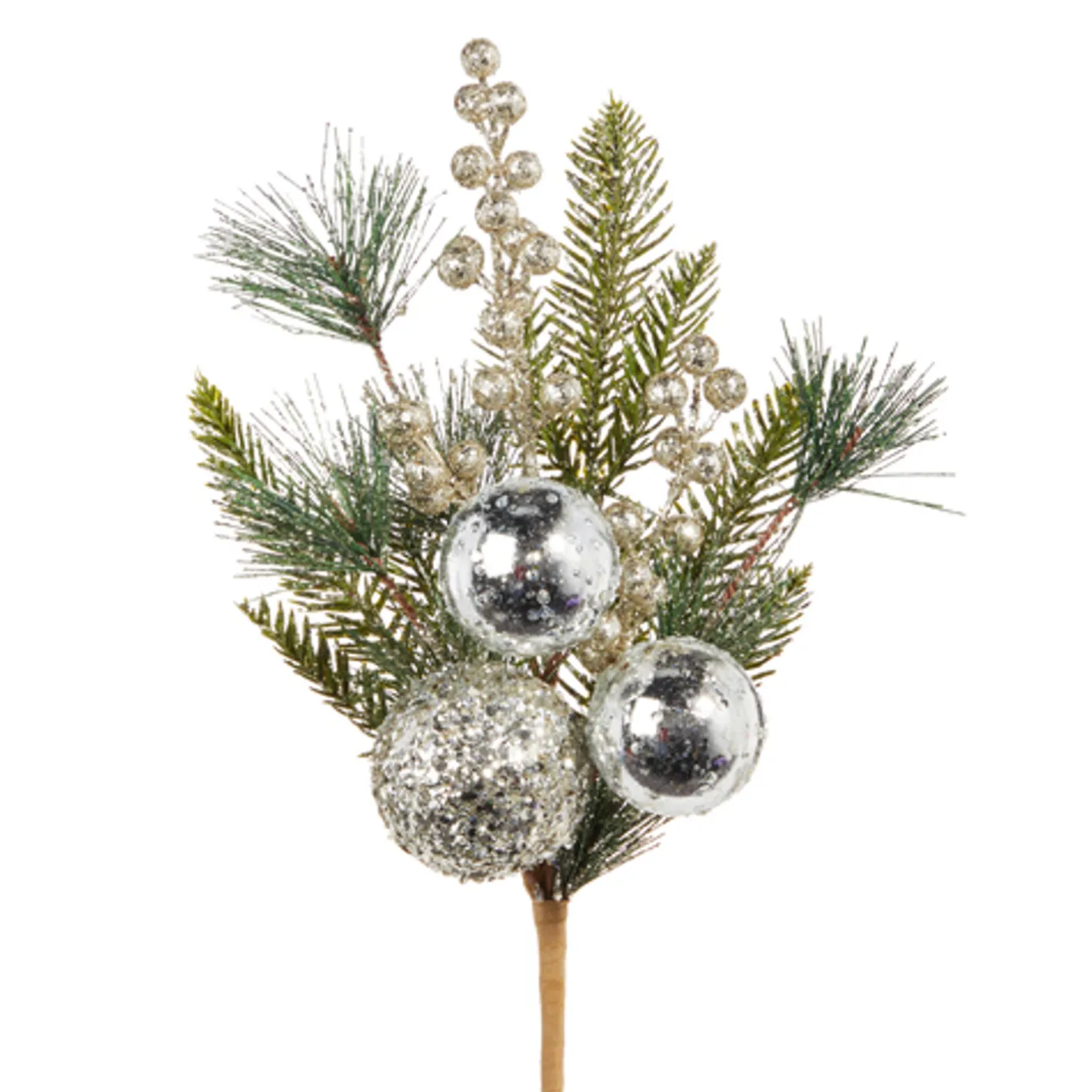 Raz Imports Raz 16" or 27" Pine and Berry with Silver Ball Ornament Christmas Tree Spray Discount