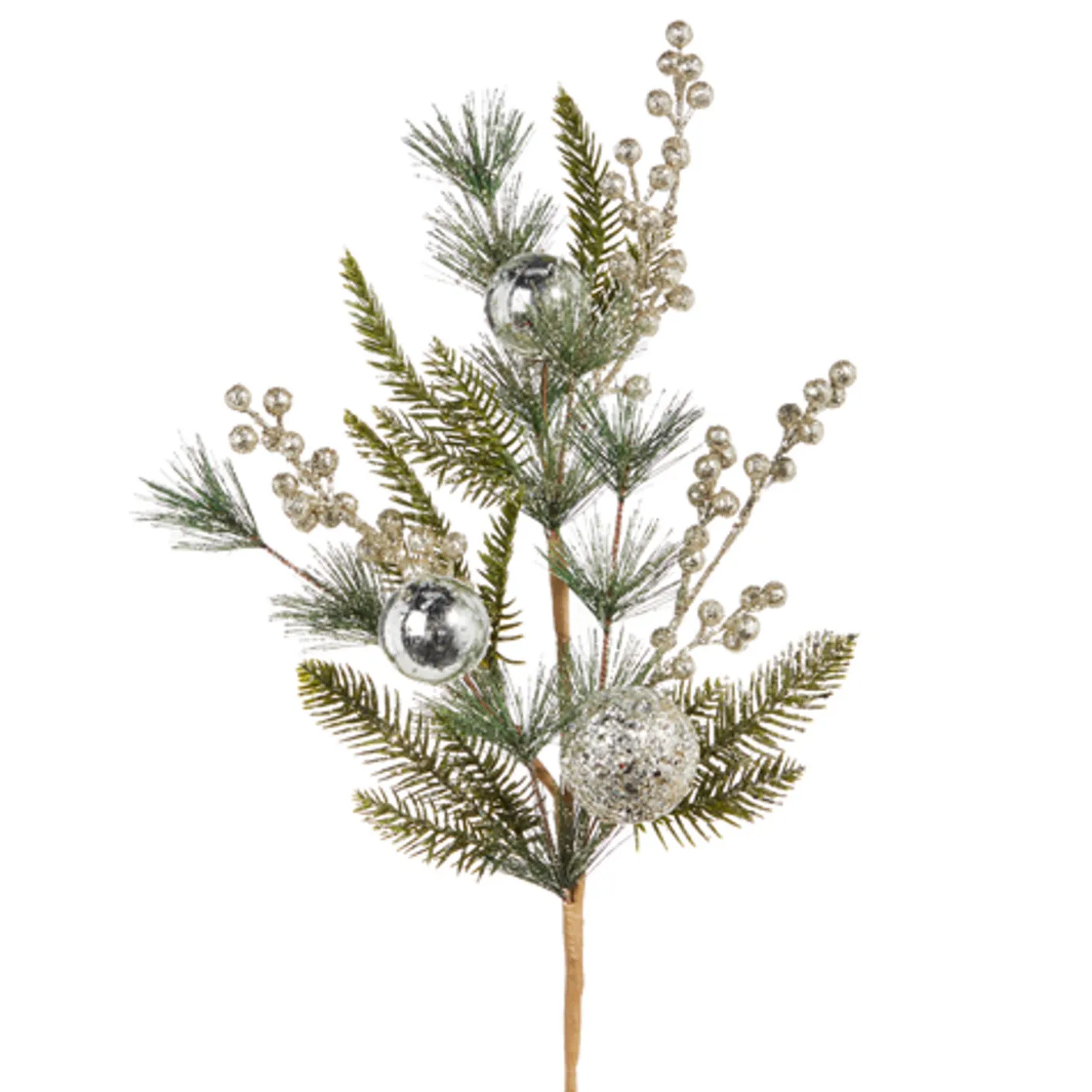 Raz Imports Raz 16" or 27" Pine and Berry with Silver Ball Ornament Christmas Tree Spray Discount