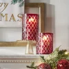 Raz Imports Raz 6.25" or 8.5" Red Etched Christmas Container or Candle Holder Outlet