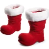 Raz Imports Raz 7.5" or 10.5" Red Flocked Santa Boot Christmas Decoration Hot