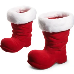 Raz Imports Raz 7.5" or 10.5" Red Flocked Santa Boot Christmas Decoration Hot