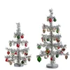 Raz Imports Raz 14" or 19.5" Silver Vintage Tinsel Christmas Tree with Ornaments Figure Sale