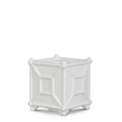 Raz Imports Raz 6 or 8.5" White Square Ceramic Bamboo Planter Sale