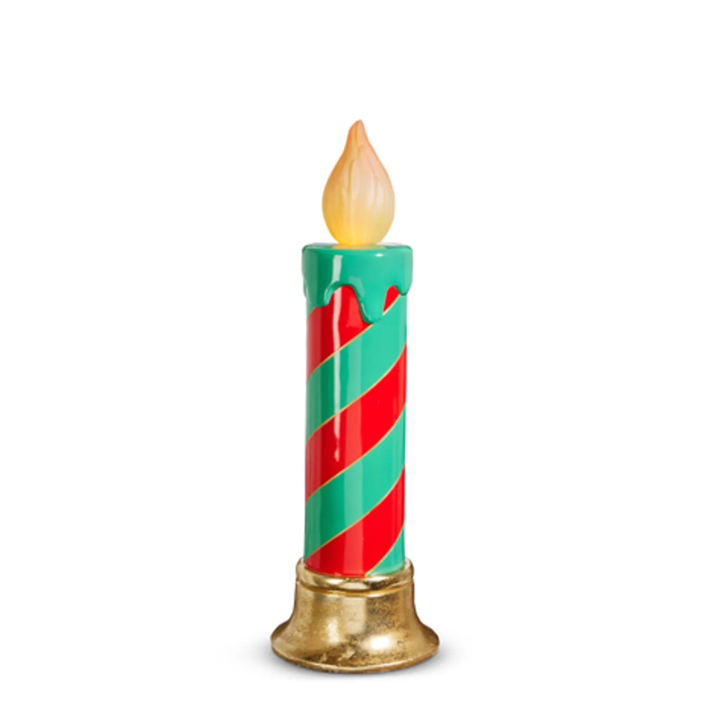 Raz Imports Raz 29" or 38"Large Red and Green Striped Lighted Candle Christmas Decoration