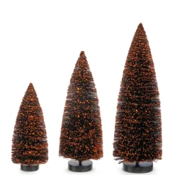Raz Imports Raz 15" Orange and Black Flocked Bottle Brush Halloween Trees 4415633 Best