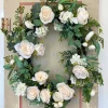 Raz Imports Raz 26" Oval White Rose and Hydrangea Spring Wreath W4202083