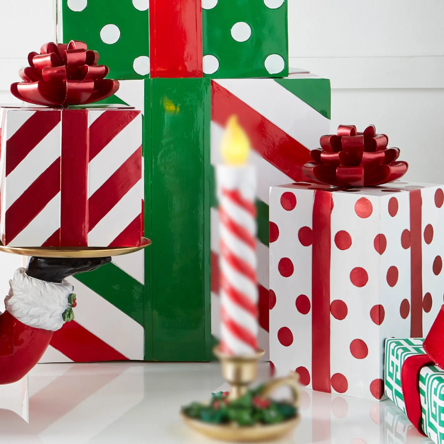 Raz Imports Raz 15.5" Oversized Red and White Packages Christmas Decoration 4510389 Clearance