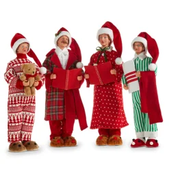 Raz Imports Raz 17.75" Pajama Family Christmas Carolers Figure 4322103 Clearance