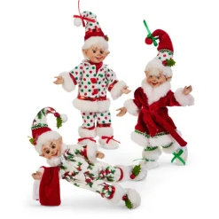 Raz Imports Raz 7" Pajama Party Posable Elf Christmas Figure 4502424 New