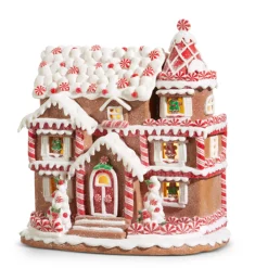 Raz Imports Raz 11" Peppermint Christmas Gingerbread House Decoration 4416281 Outlet