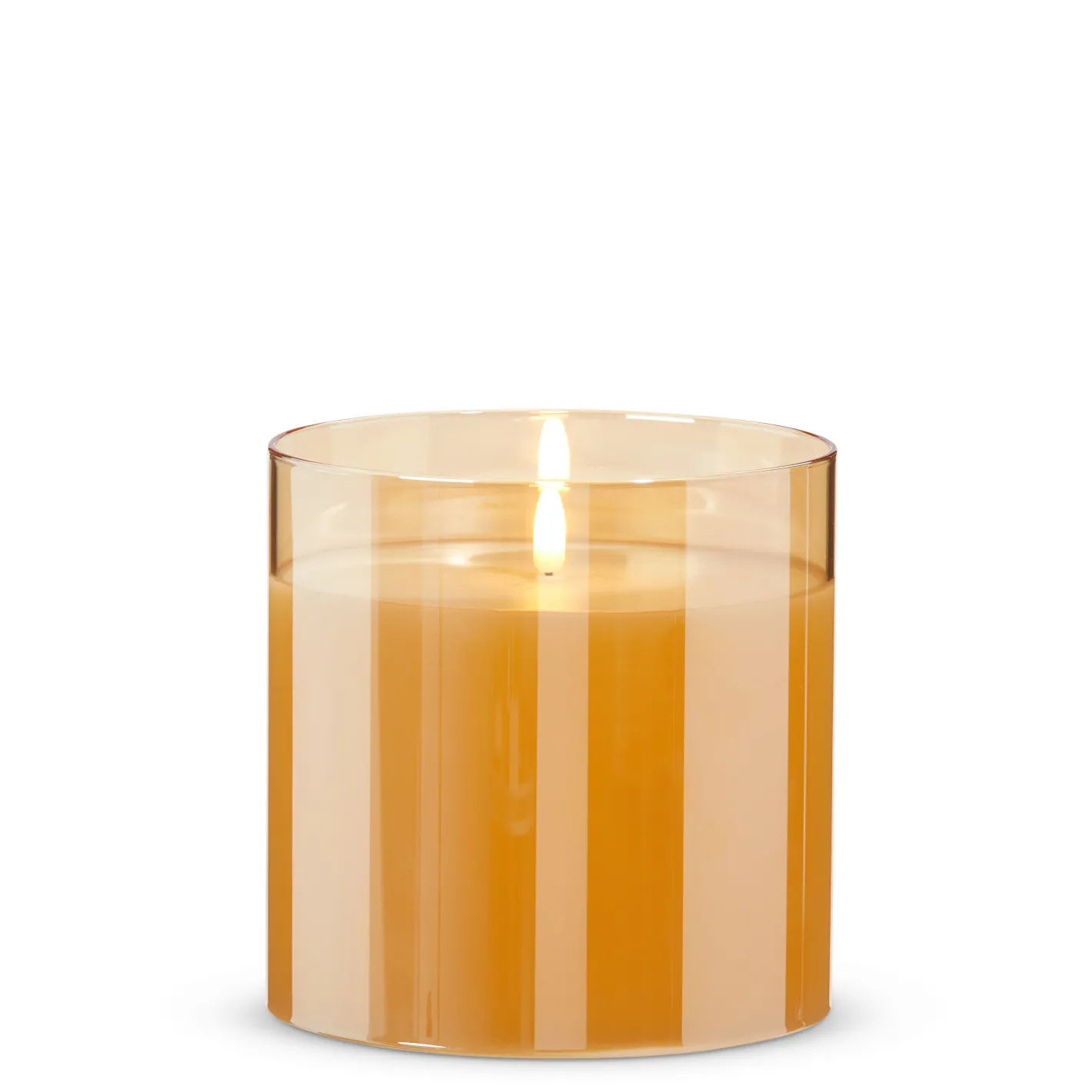 Raz Imports Raz 6" Pillar Battery Operated Flickering Candle In Gold Glass Clearance