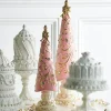 Raz Imports Raz 17" Pink and Gold Scroll Pattern Christmas Tree Figures Set of 2 4511621 New