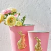 Raz Imports Raz 9" Pink Cache Pots with Gold Bunnies Easter Decor Set of 2 4559064 Online