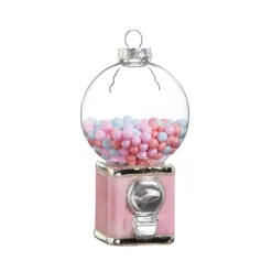 Raz Imports Raz 5" Pink Gumball Machine Glass Christmas Ornament 4424577 New