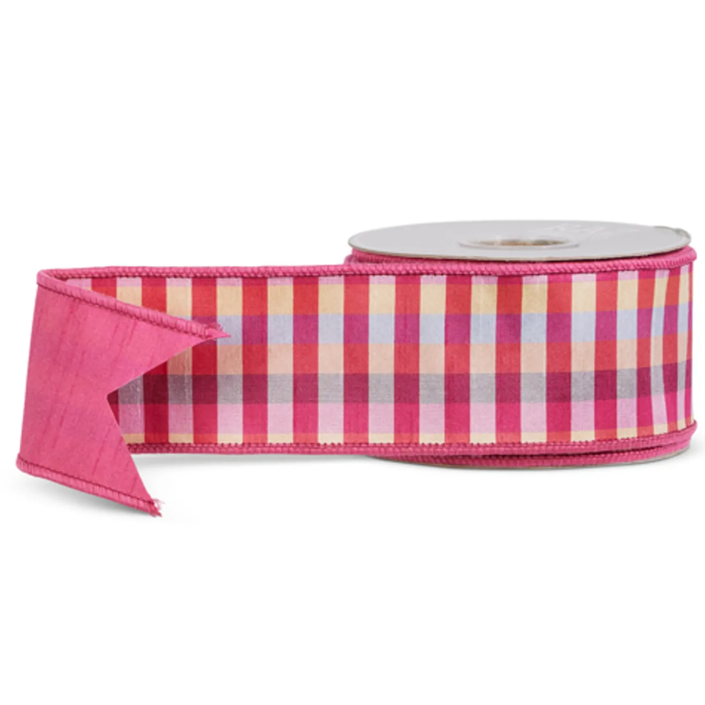 Raz Imports Raz 2.5" Pink Multicolor Gingham Wired Easter Ribbon R4527729