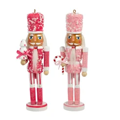 Raz Imports Raz 6" Pink Nutcracker Christmas Ornament Set of 2 4422937
