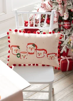 Raz Imports Raz 20" Pink Santa Mug Lumbar Christmas Pillow 4319326 Sale
