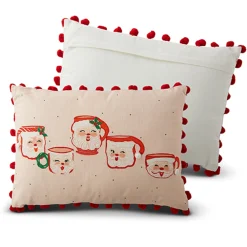 Raz Imports Raz 20" Pink Santa Mug Lumbar Christmas Pillow 4319326 Sale