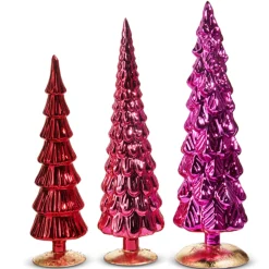 Raz Imports Raz 18" Pink Tone Glass Christmas Trees Decoration 4523176 Sale