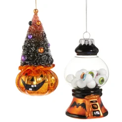 Raz Imports Raz 5.5" Pumpkin or Gumball Machine Glass Halloween Ornament 4520928 Discount