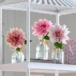 Raz Imports Raz 10" Real Touch Dahlia Stem in Glass Vase Set of 3 4441825 Online