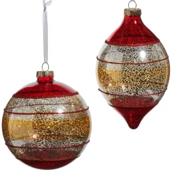 Raz Imports Raz 5" Red and Gold Vintage Glass Christmas Ornament 4524917 Sale