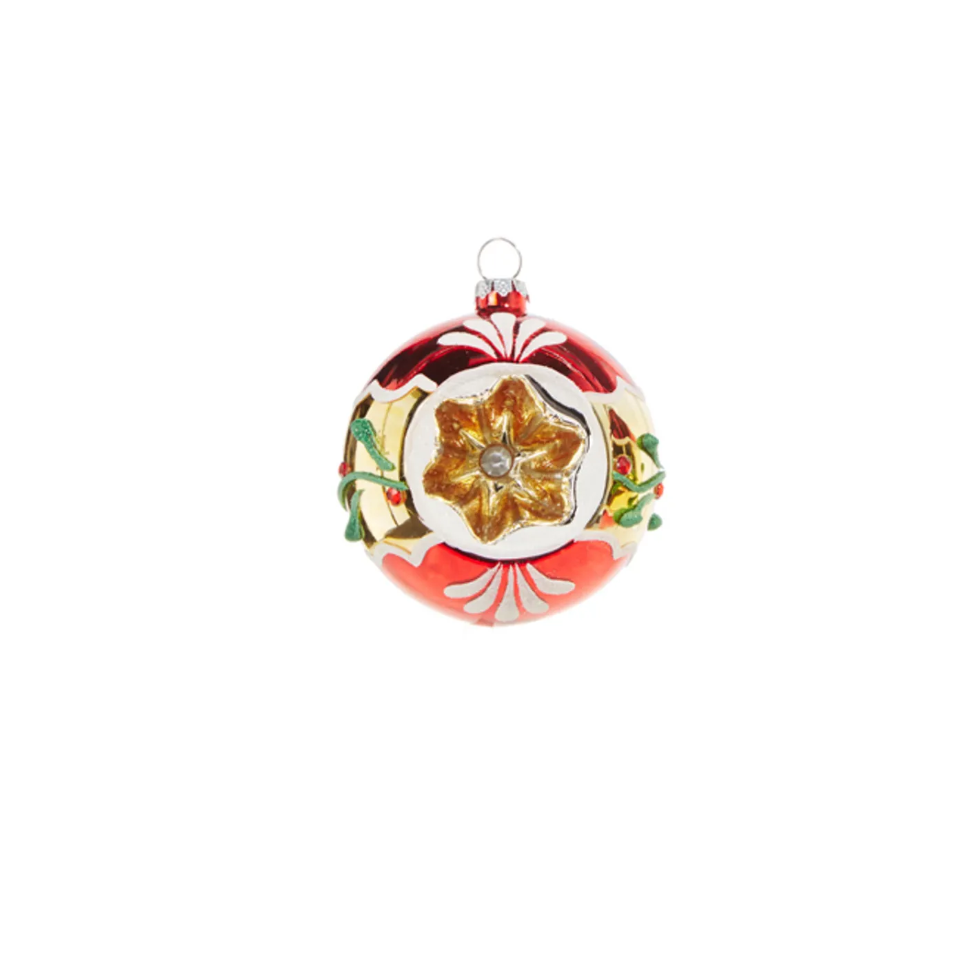 Raz Imports Raz 3" Red and Gold Vintage Glass Christmas Ornament 4320019 Clearance
