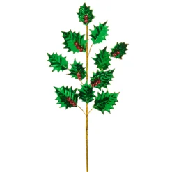 Raz Imports Raz 24.5" Red and Green Foil Holly Christmas Tree Spray F4502413