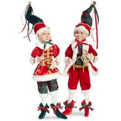 Raz Imports Raz 16" Red and Plaid Posable Christmas Elf Figure 4302355 Hot
