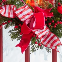 Raz Imports Raz 4" Red and White Gingham Wired Christmas Ribbon R4471788 Outlet