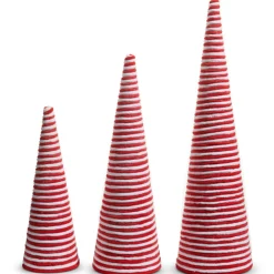 Raz Imports Raz 20" Red and White Yarn Christmas Tree Figures Set of 3 4516713 Sale